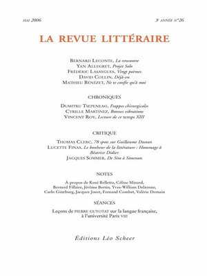 cover image of La Revue Littéraire N°26
